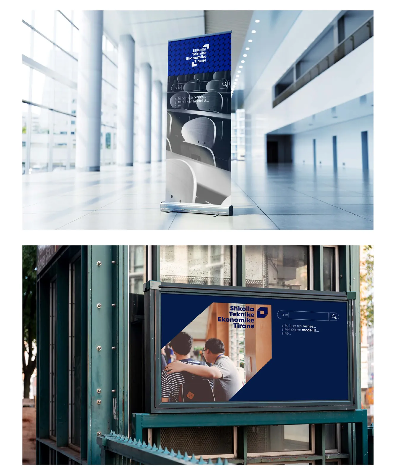 Indoor and street billboards for the school